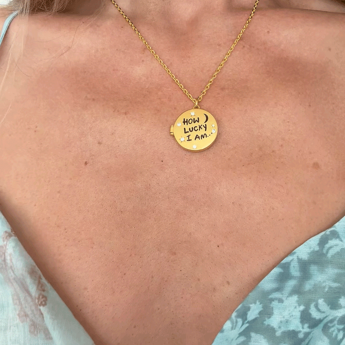 How Lucky I Am Locket Necklace