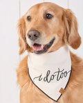 Wedding themed dog bandana with embroidered “I Do Too” detail for special occasions . Updated June 2026.