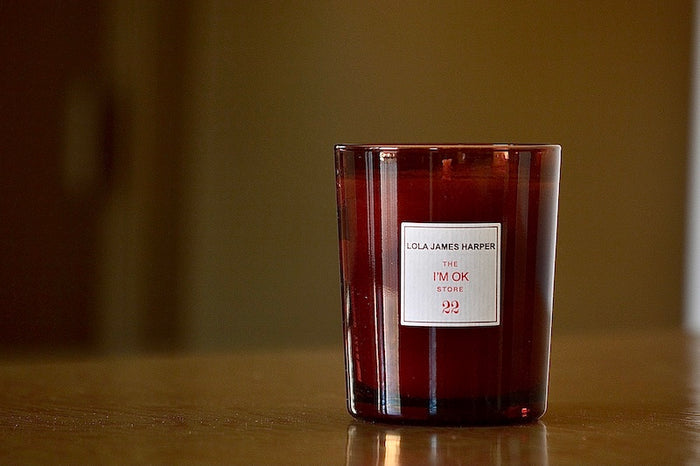 I'M OK special candle by Lola James Harper.