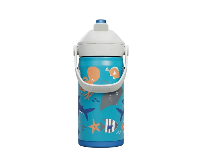 Back view of CamelBak Insulated Stainless Steel Water Bottle - Shark. Available at www.tenlittle.com