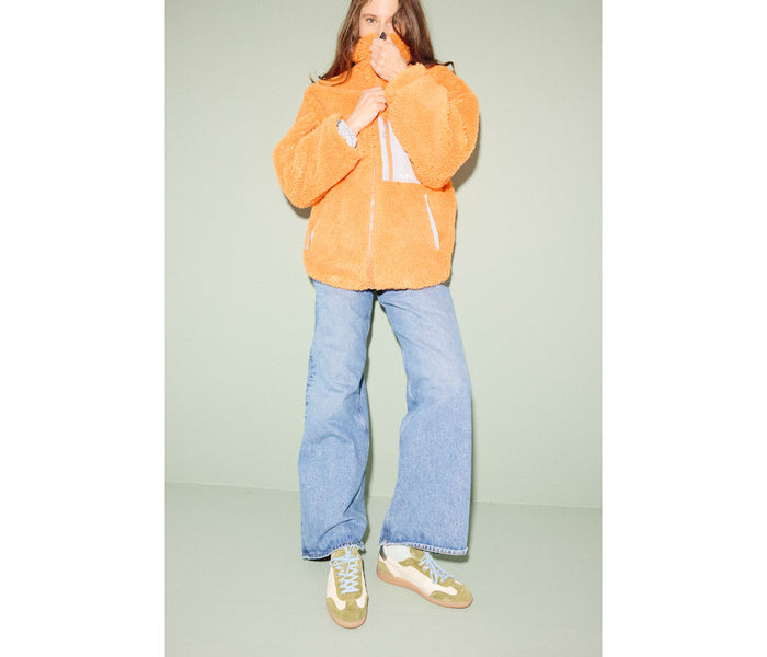 Freda Salvador Jackie Court sneaker in wasabi green suede with white rubber sole, casual athletic style.