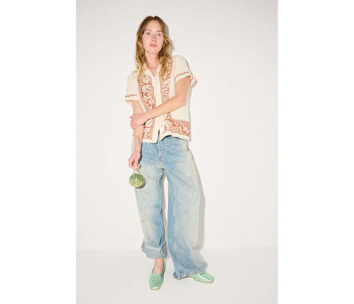 Freda Salvador JADA square toe ballet flat in mint metallic finish, featuring a sleek, stylish flat shoe design.