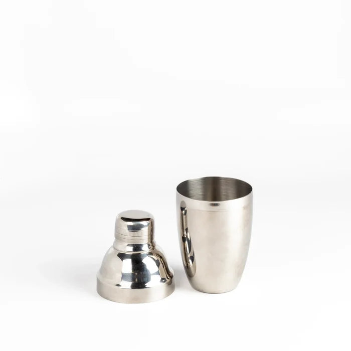 Japanese cobbler cocktail shaker on white background.