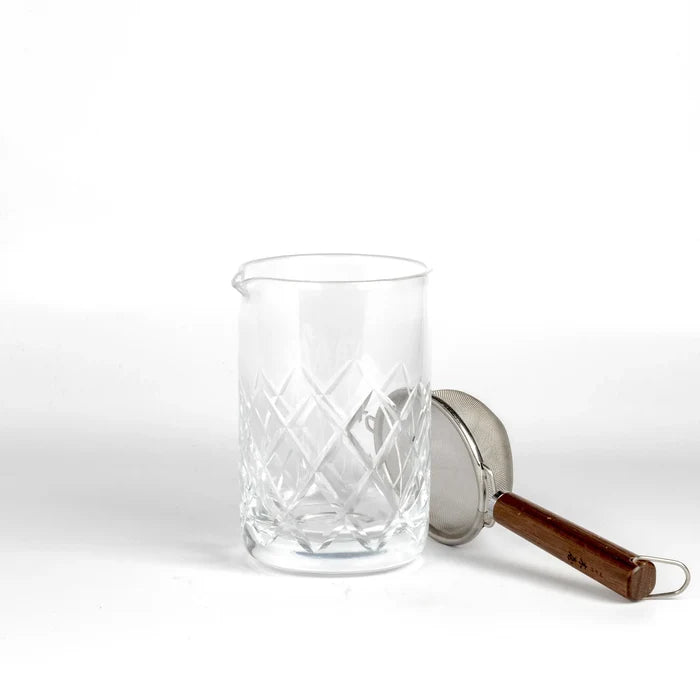 Japanese etched Cocktail Mixing Glass, a barware necessity.