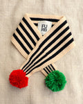 Jingle Pup Dog Scarf dog scarf with striped pom-pom