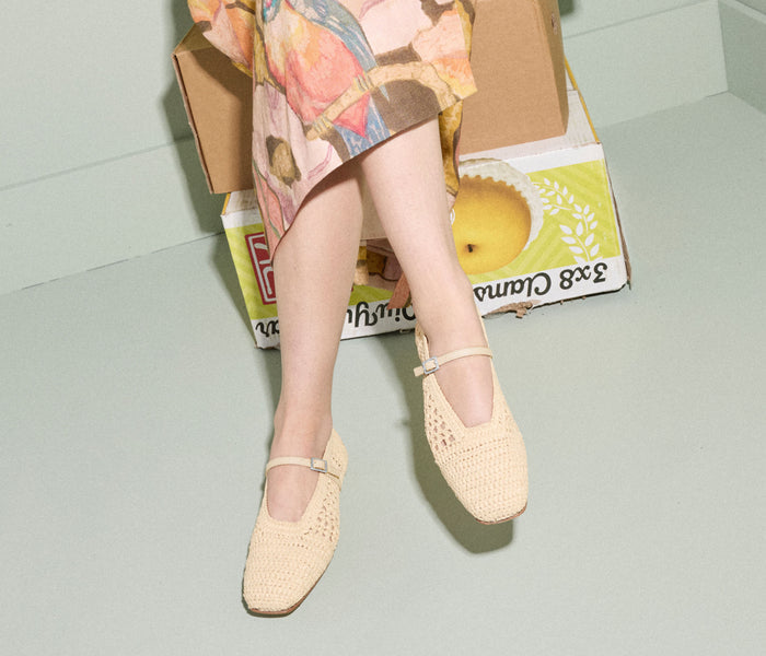 Freda Salvador Jules Mary Jane flat in natural raffia with a rounded toe and ankle strap, stylish and comfortable footwear.