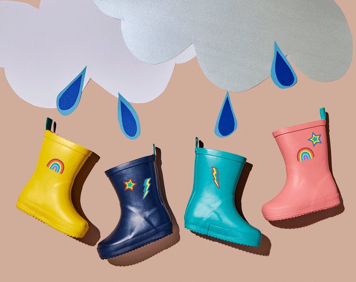 GIF Rain boots with Ten Little Jumbo Stickers - Available at www.tenlittle.com