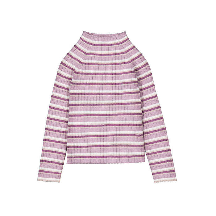 Knit Striped Mockneck Sweater