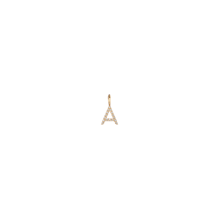 Pavé Lab Grown Diamond Classic Letter Pendant 14k Yellow Gold A First