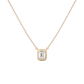 Lab Grown White Sapphire Heirloom Necklace Vermeil 14k 18k Yellow Gold First