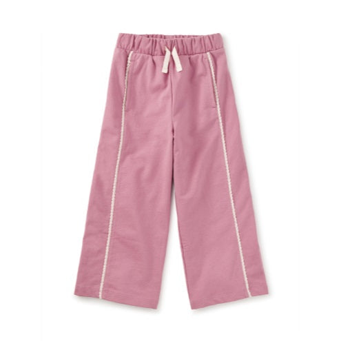 Lace Trim Track Pants- Hydrangea