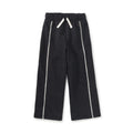 Lace Trim Track Pants-Black