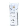 Clear plastic package with a 1oz Lucyd Lens Cleaning Kit—includes spray bottle and rolled white cloth—shown against a plain light background.