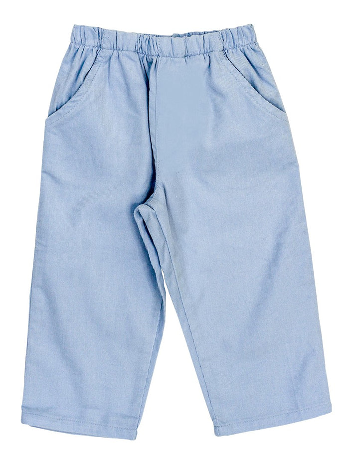 Light Blue Corduroy - Elastic Waist Pants