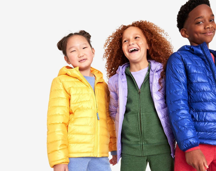 Kids wearing Primary - Lightweight Puffer Jacket - Assorted Colors - Available at www.tenlittle.com