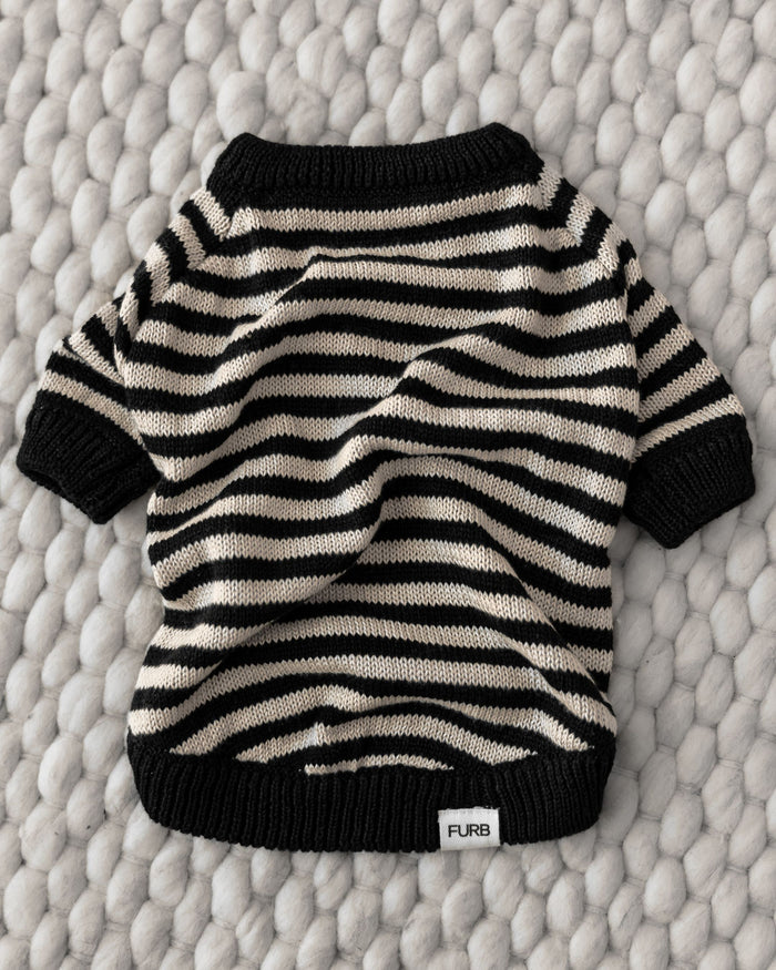 Like A Bandit Black Striped Sweater Product Image. corgis in sweaters
