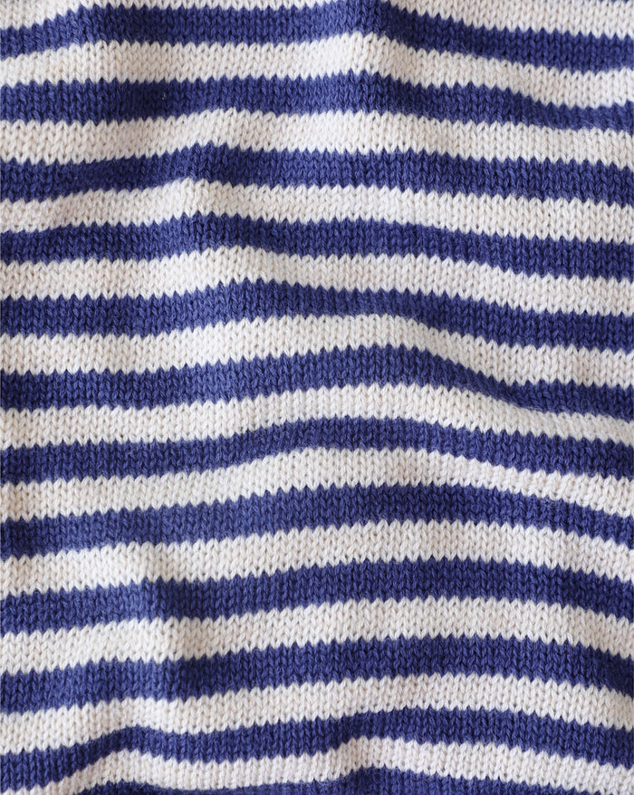 blue striped dog sweater back angle lifestyle photo