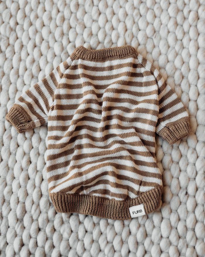 Like A Bandit Nutmeg Striped Sweater Product Image Detail. miniature poodle sweater