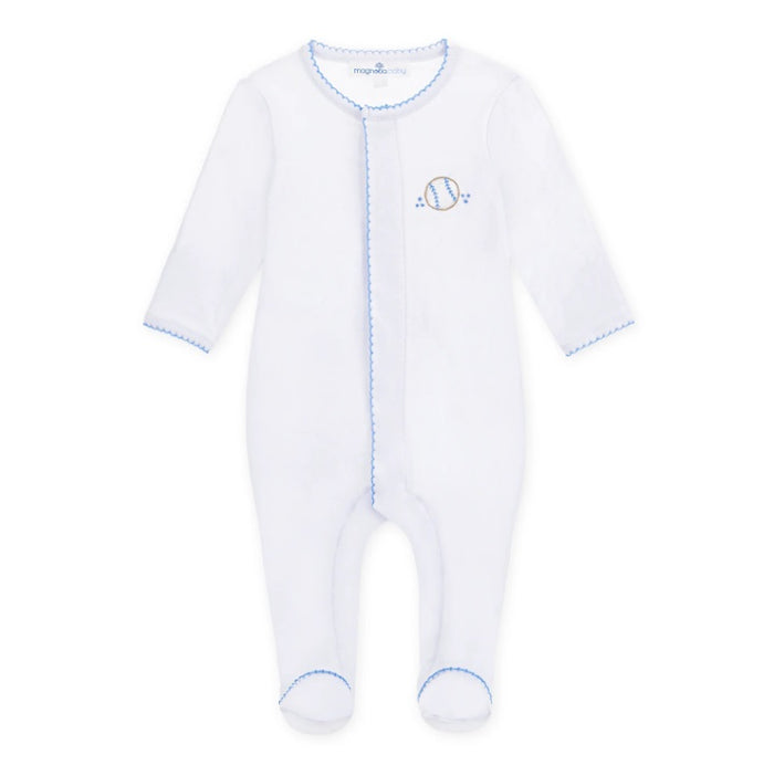 Lil' Sluggers Embroidered Footie - Light Blue
