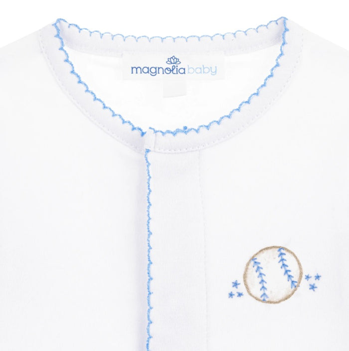 Lil' Sluggers Embroidered Footie - Light Blue