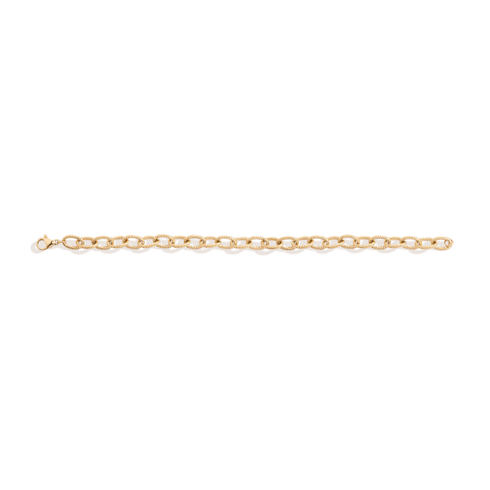 Link Chain Bracelet Stainless Steel Yellow Gold 6.5in 7in 7.5in