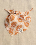 Little Champion Football Print Dog Bandana, durable cotton football print bandana for stylish small to medium breed dogs