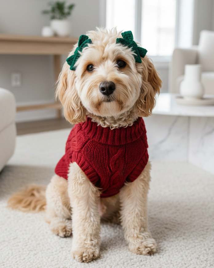 Little Darling Hair Bow in Green – stylish dog accessory in green