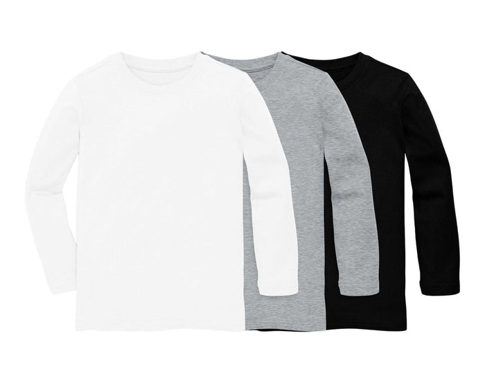 Primary - Long Sleeve Classic Tee 3 Pack - Neutral Mix - Available at www.tenlittle.com