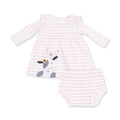 Long Sleeve Dress with Ruffle and Bloomer-Cows Pink