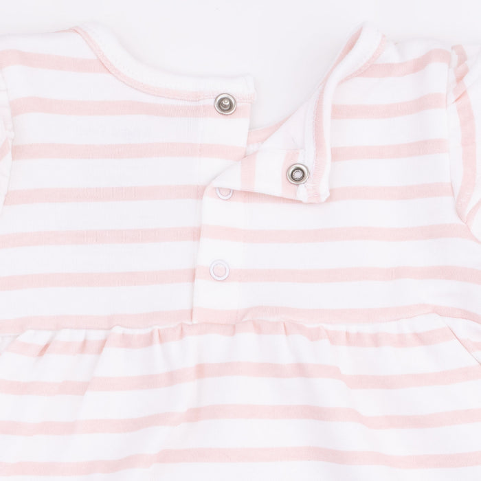 Long Sleeve Dress with Ruffle-Cow Pink