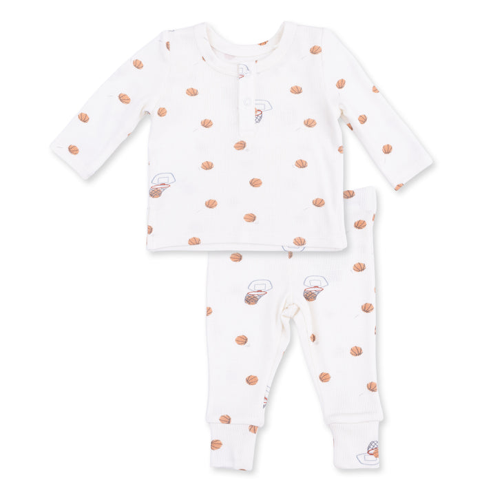 Long Sleeve Henley Play Set- Mini Basketballs