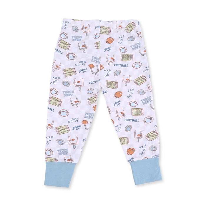 Long Sleeve Loungewear Set-Football Check