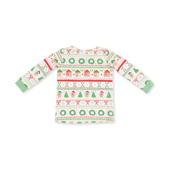 Long Sleeve Loungewear Set-Gingerbread Fairisle