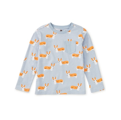 Long Sleeve Printed Pocket Tee
