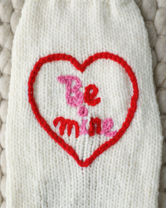 Small-medium dog Valentine's sweater in soft knit. Perfect fit for Cavaliers, French Bulldogs, and Mini Schnauzers.