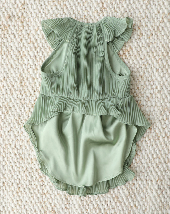 Lightweight chiffon dog dress in soft green tone, stylish and comfortable outfit for special occasions
