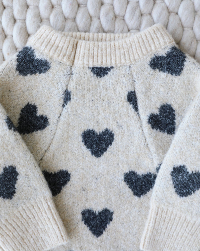 Cute heart motif dog sweater offering warmth and charm, easy to style for everyday outfits, suited for shih tzus and Frenchies