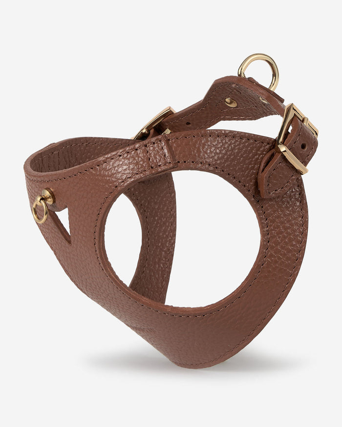 premium leather dog harness with adjustable fit, durable and elegant pet accessory