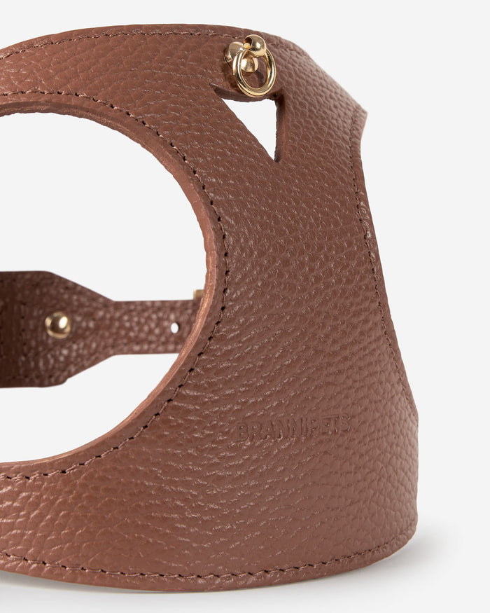 detailed leather dog harness with secure fit, comfortable and durable pet gear