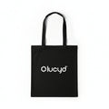 The Lucyd Tote by Lucyd features two handles and a white geometric logo with the word "lucyd" on the front. Sleek, lightweight, and modern, it’s ideal for carrying your everyday essentials.