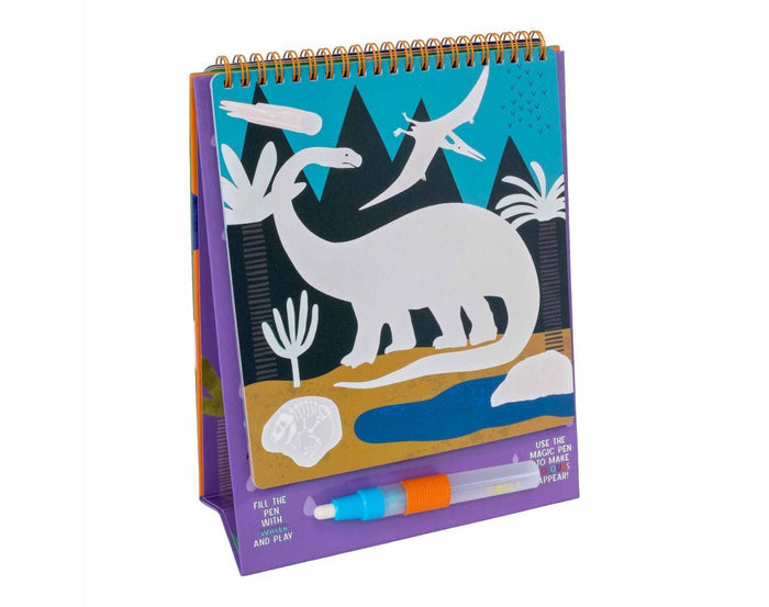 What's inside of Floss and Rock - Magic Water Reusable Color-in Pad - Dino - Available at www.tenlittle.com