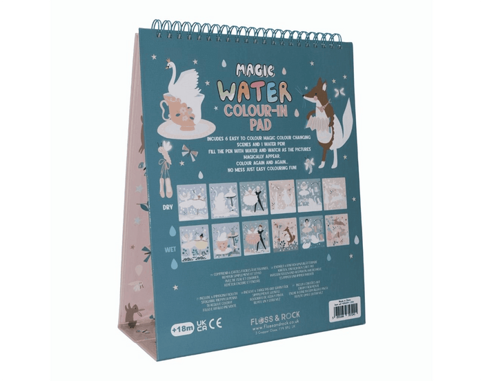 Back view of Floss & Rock Magic Water Color-in Pad - Enchanted. Available at www.tenlittle.com