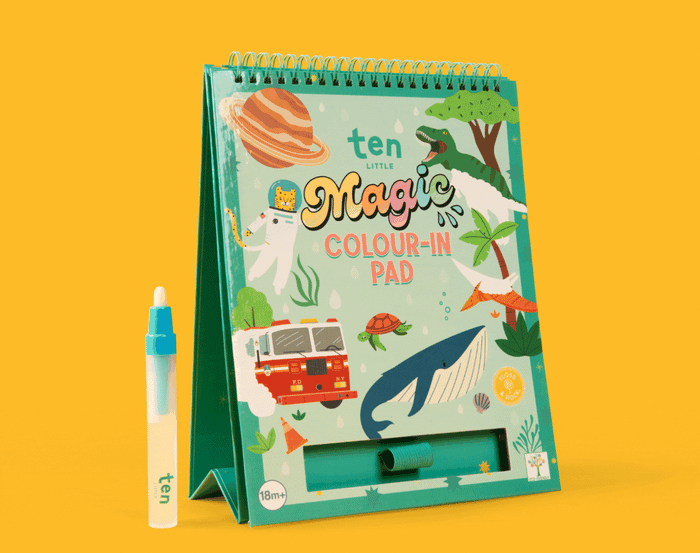 Floss & Rock Magic Water Reusable Color-in Pad - Spot the Cheetah gif. Available from www.tenlittle.com