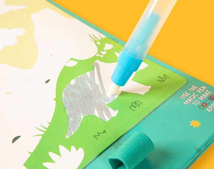 Close up of Floss & Rock Magic Water Reusable Color-in Pad - Spot the Cheetah. Available from www.tenlittle.com