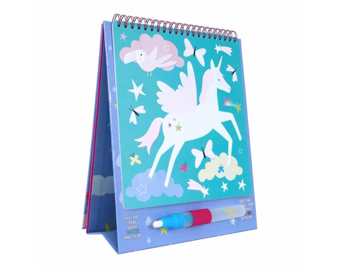 What's inside of Floss and Rock - Magic Water Reusable Color-in Pad - Unicorn - Available at www.tenlittle.com