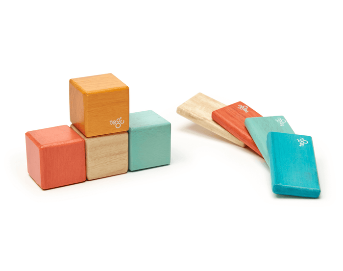 Tegu Magnetic Wooden Blocks & Travel Pouch - 8 Pieces. Available at www.tenlittle.com