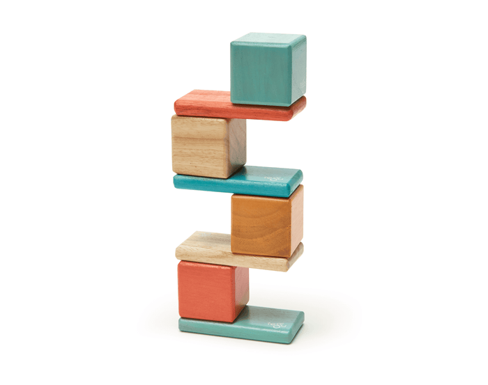 Tegu Magnetic Wooden Blocks & Travel Pouch - 8 Pieces. Available at www.tenlittle.com