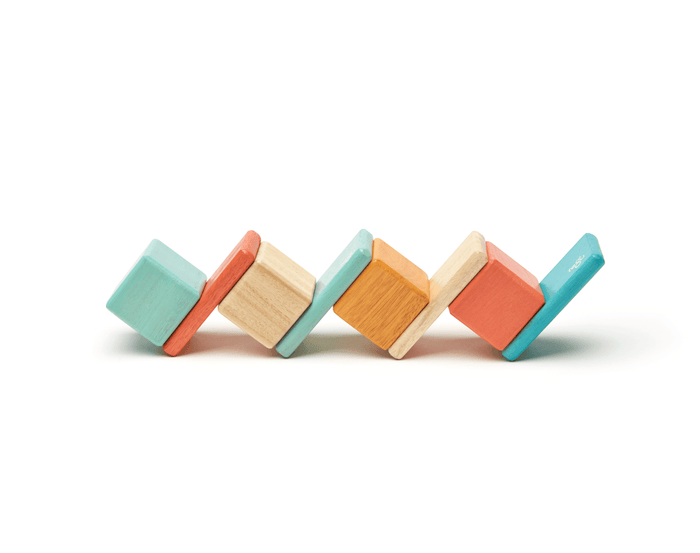 Tegu Magnetic Wooden Blocks & Travel Pouch - 8 Pieces. Available at www.tenlittle.com
