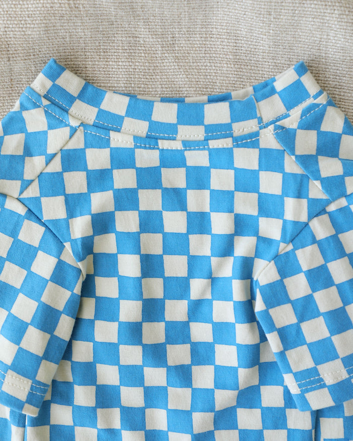 Lightweight blue plaid pet t shirt for trendy dog outfits. Updated May 2026.
