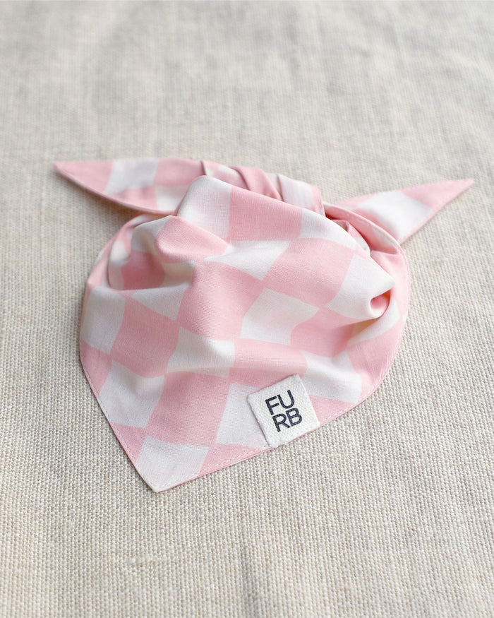 Make a Move Pink Check Bandana dog bandana with pink check